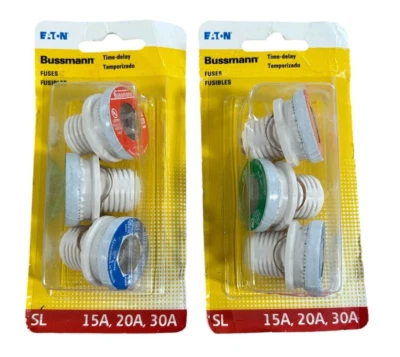 Fusibles Eaton Bussmann BP/SL-A SL 15A, 20A, 30A nuevo retraso 3A3579 (2) 3 paquetes Foto 1 de 2