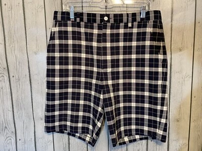 FootJoy FJ Men’s Plaid Navy White and Yellow Plaid Golf Shorts Size 34 - Image 1 of 4