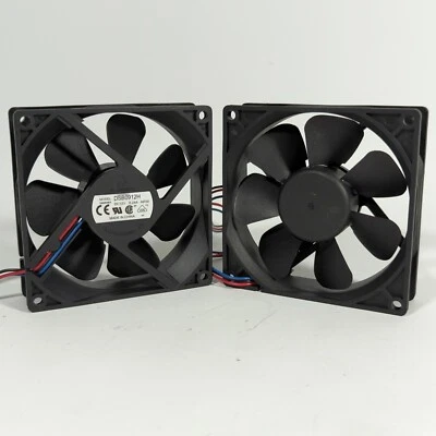 Pair (2x) Delta DSB0912H Ultra Quiet Fans Black 92mm 3-Pin - Image 1 of 3