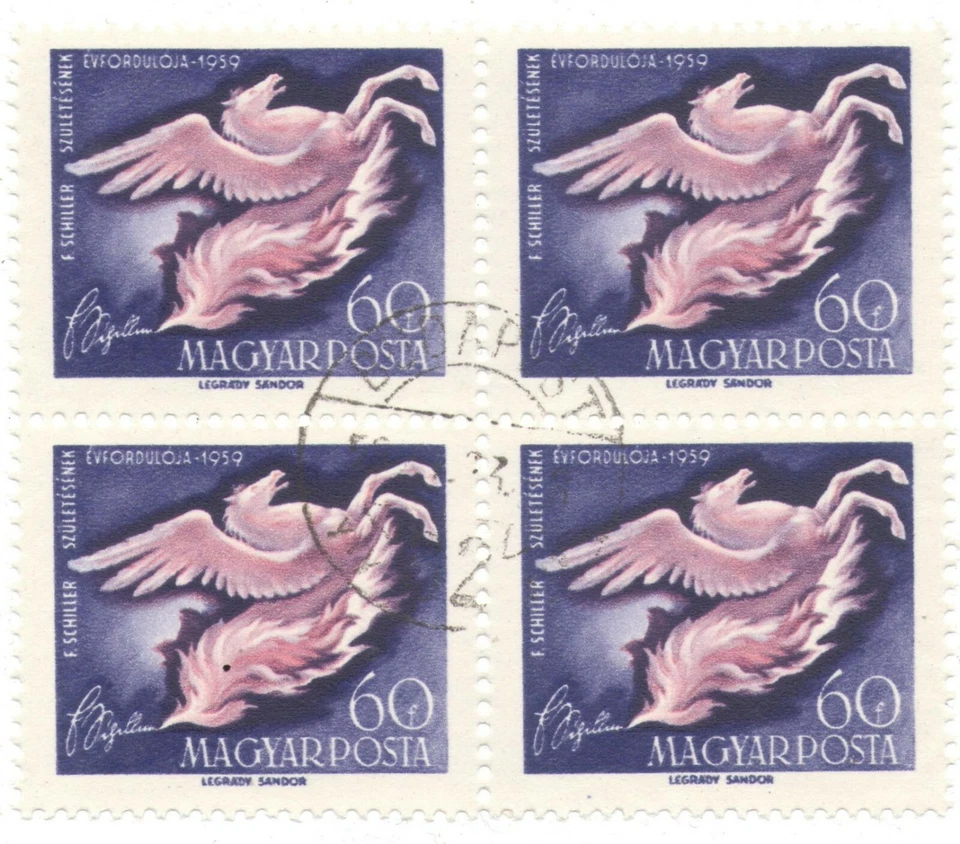 1959 Hungary CTO Block:  200th Anniversary of the Birth of Friedrich Schiller - Image 1 of 1