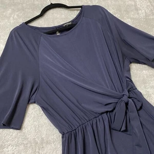Blusa Lane Bryant negra con lazo en la cintura manga corta para mujer 14/16 elástica ropa de oficina - Imagen 1 de 8