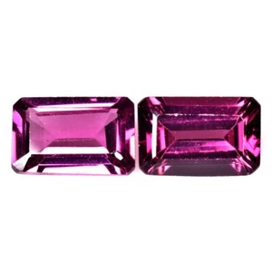 1.25 Ct & 6x4x2.5 mm_ Natural Purple Rhodolite Garnet 6x4 Octagon Pair Gemstones - Imagen 1 de 12