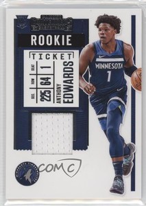 2020-21 Panini Contenders Ticket Swatches Anthony Edwards #RS-AEW Rookie RC