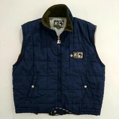 复古 90 年代 Starter Rugged Terrain 男式 Puffer 背心 L 海军蓝远足野营 — 第 1/4 张图片