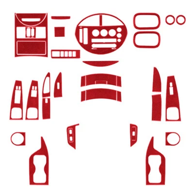 Cubierta decorativa interior roja 37 piezas fibra de carbono para Nissan Quest 2004-2006 Foto 1 de 4
