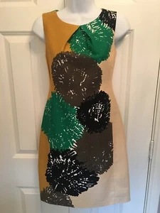 Anthropologie Tabitha Fitted Shift Dress Multi Abstract Print Sleeveless Size 2 - Picture 1 of 7