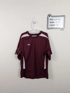 Under Armour Youth Medium Soccer Jersey Maroon & White - Picture 1 of 5