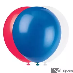 Solides patriotisches Sortiment Qualität 11" Latexballons, 6 CT, rot weiß blau - Bild 1 von 1