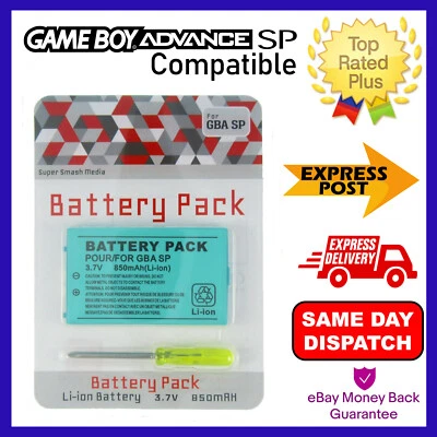 REPLACEMENT BATTERY FOR GAMEBOY ADVANCE SP 850MAH WITH SCREWDRIVER GBA - NEW   - Image 1 of 2