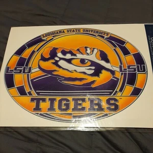 LSU TIGERS ULTRA DECAL STAINED GLASS 11"X17" - Picture 1 of 4