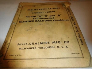 ALLIS CHALMERS.GLEANER  DEALER PARTS CATALOG SECTION 1 ENGINE ( SEE DESCRIPTION) - Picture 1 of 2