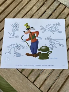 Disney Passholder 2016 EPCOT Flower & Garden Goofy Print (2) - Picture 1 of 5