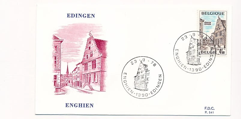 D73383 Belgium FDC P.541 Buildings Architecture Enghien Edingen - Image 1 of 1