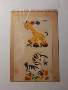 Vintage Duro Water Transfer DECAL, Giraffe & Zebra #348-C Children’s  - Picture 1 of 4