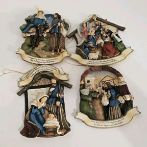 Set of 4 Nativity Story Ornaments, Vintage - Picture 1 of 5