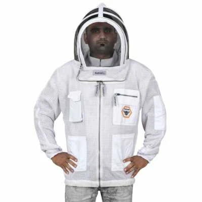 BEE PROOF Beekeeper Ultra Ventilated 3 layer mesh Beekeeping Jacket Bee Hat Veil XL