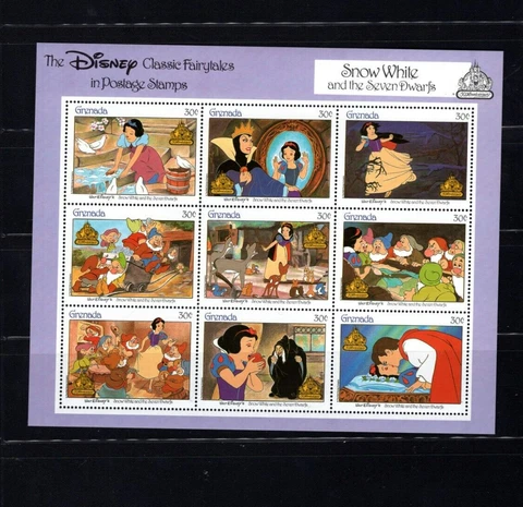 Grenada Disney 1540 Snow White VF MNH Sheet of 9 A2 Cover