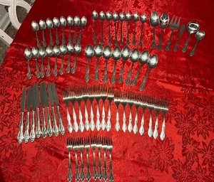 Custom Craft Stainless Steel Flatware & Serving Bundle 72 Pieces Monogrammed A - Picture 1 of 13