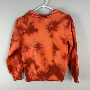 Nike Kids Tie Dye Pullover Hoodie Orange Sweatshirt FZ5493-643 Size Small NEW - Picture 1 of 6