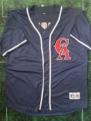 JIM EDMONDS California Angels Throwback Baseball Jersey Size XL Los Angeles - Image 1 of 4