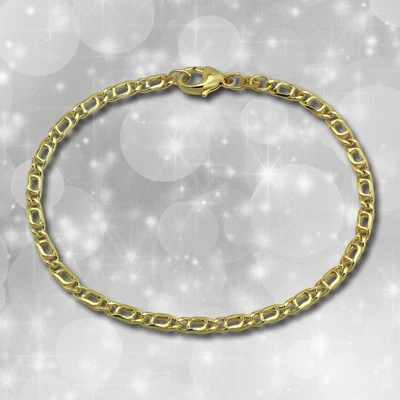 Armband 19cm 333er Gelbgold Echtschmuck Tigerauge hohl glanz 8 Karat GDA0339Y - Bild 1 von 4