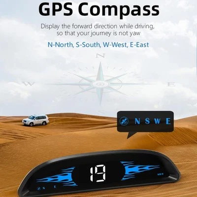 HUD GPS Head Up Display Speedometer Odometer Car Digital Speed HD Universal - Image 1 of 4