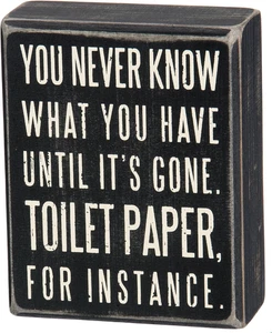 Wooden Box Sign - Funny Bathroom Sayings, Wall Art/Home Decor, Farmhouse Style, - Picture 1 of 6
