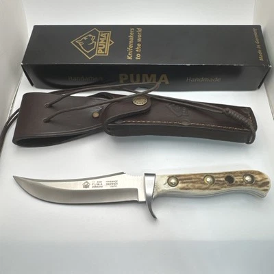 Puma Skinner Stag Horn Hunting Knife  With Leather Sheath - 106/RC - 2006 Model - Image 1 of 4