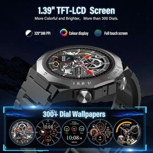 Montres Intelligentes pour Homme (Répondre/Passer des Appels), Montre Fitness HD 1,39" - Kaki - Photo 1 sur 14