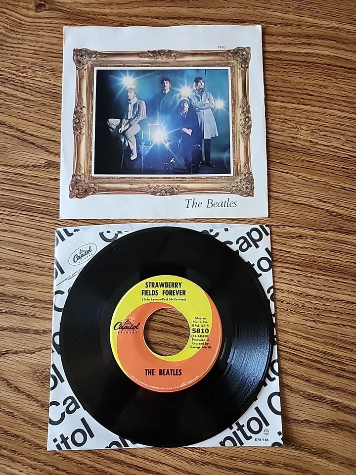 The Beatles "Strawberry Fields Forever" 1967  east 7" pic sleeve vg+ cond USA - Image 1 of 4