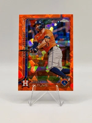 2025 Topps Chrome Sapphire Jose Altuve Orange Refractor /25 - Image 1 of 2