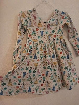 Hanna Andersson x Disney Dress Long Sleeve Princesses 130cm Girls 8 - Image 1 of 4