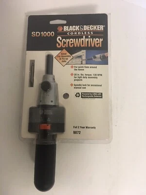 Black & Decker Cordless Screwdriver Model #9072 Rechargeable 2.4v NOS Sealed - Image 1 of 4