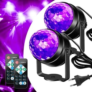 2x U`King UV Discokugel Bühnenlicht LED Schwarzlicht DJ Party Show Weihnachten - Bild 1 von 16