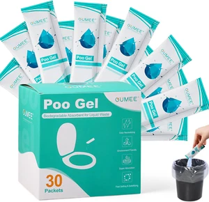 30 PACK Poo Gel for Portable Toilet, Camping Toilet Powder for Potty Bags, Eco A - Picture 1 of 11