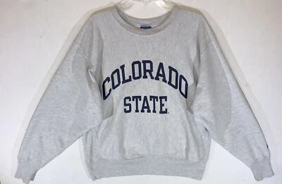 Sudadera De Colección Colorado State University Champion Tejido Inverso Cuello Redondo Talla L  Foto 1 de 4