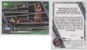 2020 Topps WWE Women's Division SmackDown Green /75 Alexa Bliss Nikki Cross #62