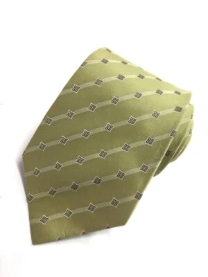 Auténtica corbata GIVENCHY diseño a rayas verde claro 100 % seda Foto 1 de 4