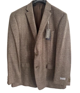 Michael Kors Men’s Classic Fit Stretch Wool Suit Jacket Blazer Brown/ Tan 48R - Picture 1 of 9