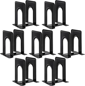 Book Ends Metal Book Ends for Shelves,14 Pcs Book Organizers Heavy Duty, Black - Picture 1 of 2
