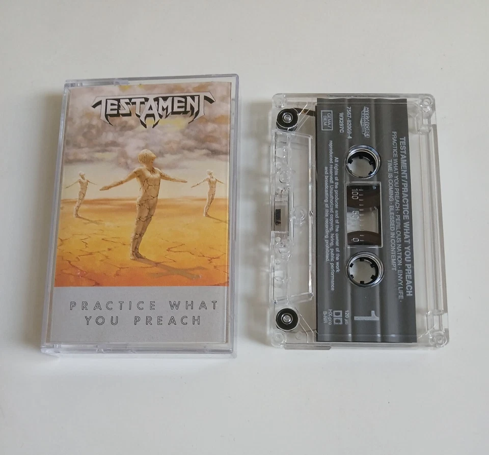 TESTAMENT PRACTICE WHAT YOU PREACH CASSETTE TAPE ATLANTIC MEGAFORCE 1989 - Image 1 of 1