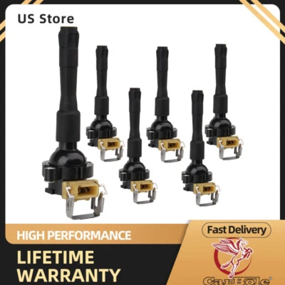 Paquete de 6 bobinas de encendido para BMW 325i 323i 2.5L 740iL X5 540i 4.4L 330i 530i UF300 Foto 1 de 4
