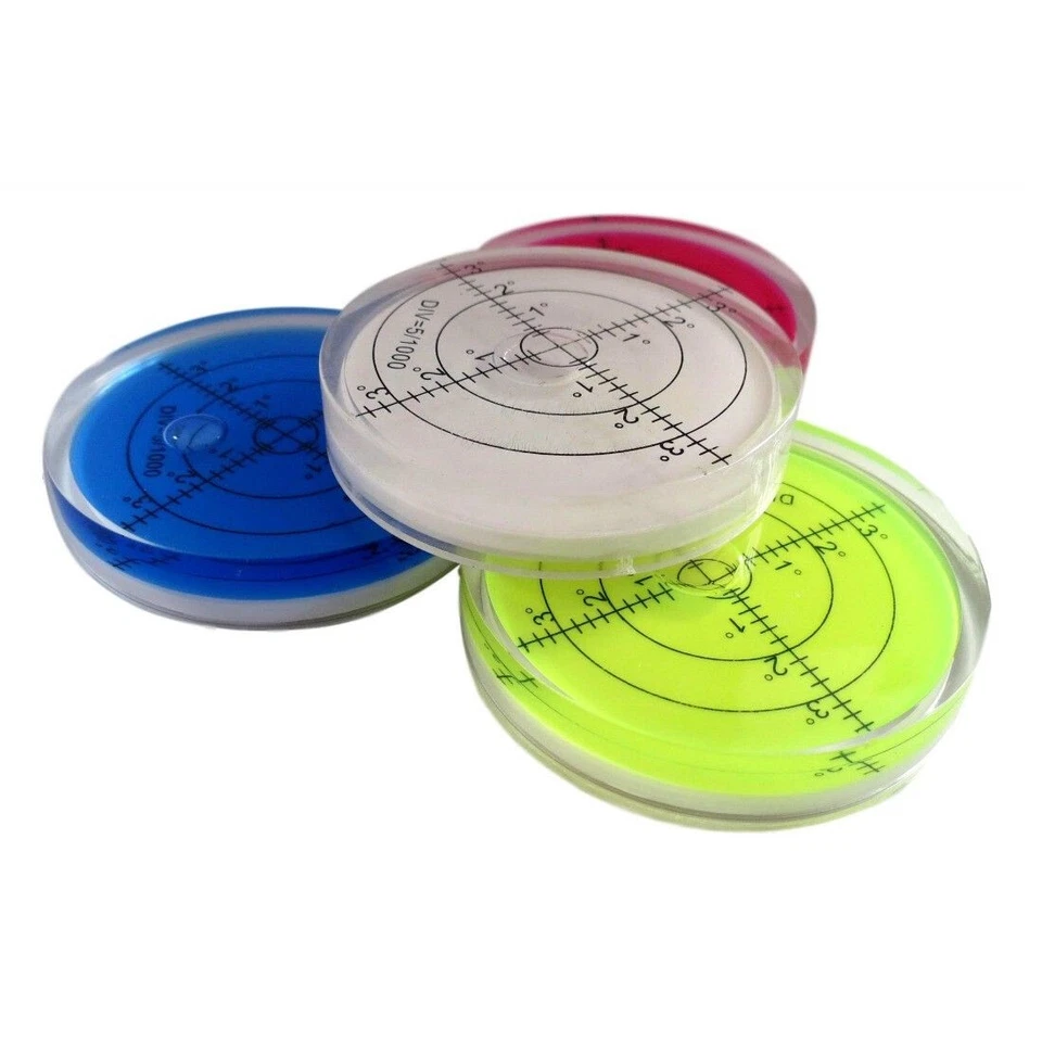 QASE Spirit Level Vial 65mm x 10mm Round Bubble Shelf Leveller Caravan Table Floor UK