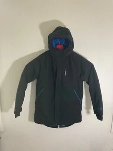 Champion Youth Hooded Winter Jacket L 12-14 Black & Blue Polyester/Cotton Blend - Picture 1 of 3