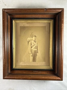 ORIGINAL CIVIL WAR PHOTO of UNION SOLDIER #71 UNIFORM in DEEP WALNUT FRAME - Picture 1 of 10