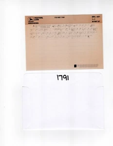 John Deere 116 116H Parts Catalog Microfiche Manual MPC1871 - Picture 1 of 1