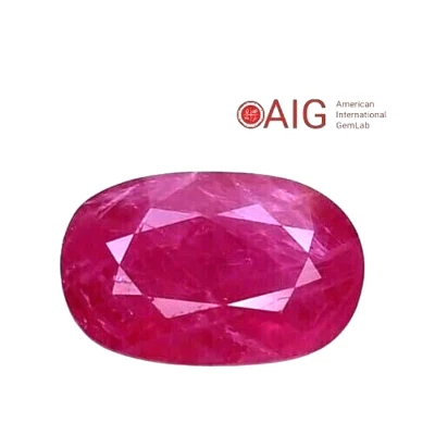 AIG certified 2.58 cts Red natural ruby oval cut loose gemstones - Image 1 of 4