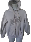 G18  - White Polyester Blend Zip Up "GI8" Hoodie Size Small
