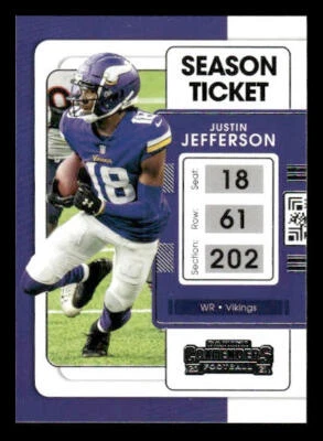 2021 Panini Contenders #63 Justin Jefferson Minnesota Vikings - Image 1 of 2