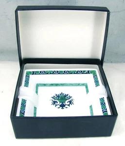 Raynaud Limoges France JUMIEGES GREEN Cigar / Ashtray NEW NIB Read - Picture 1 of 8